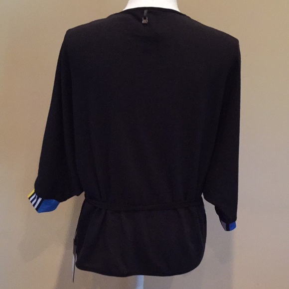 VOLT Design Wrap Coverup Blazer Jacket Top Black Accent Cuffs NWT - Picture 4 of 9